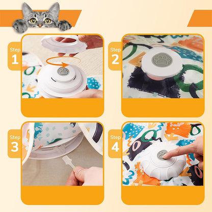 Interactive Cat Toy with Hide and Seek Feather-Orange