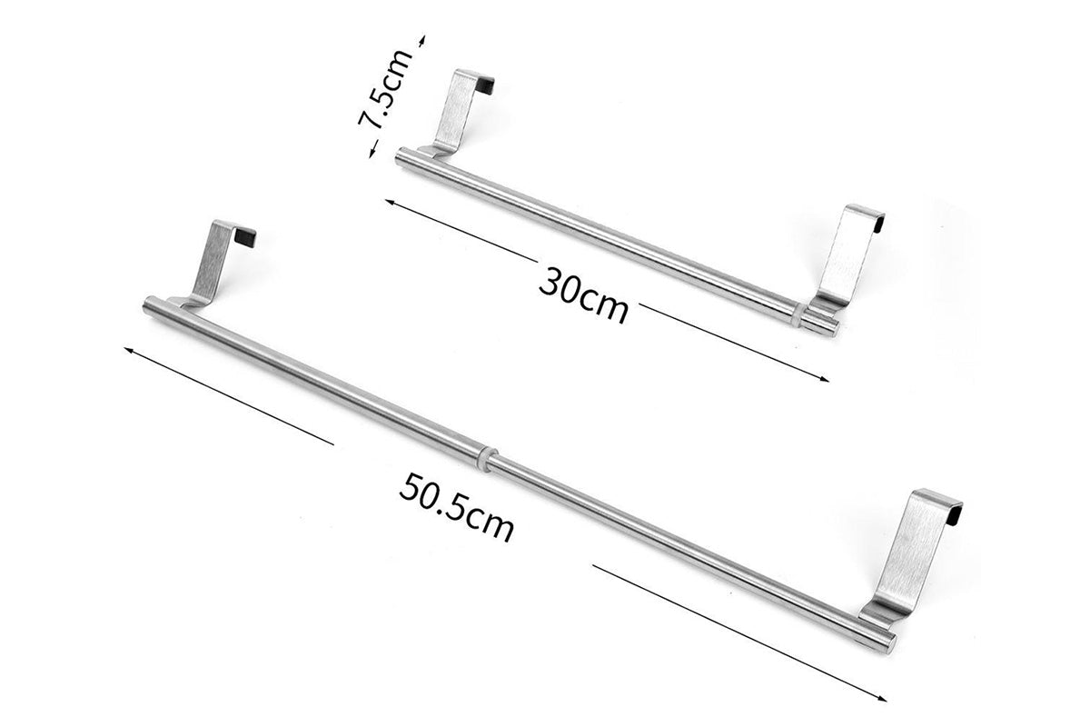 Stainless Steel Cabinet Door Towel Holder-Silver