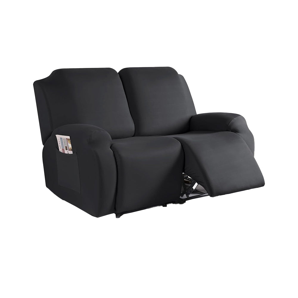 Full Wrapped Stretch Recliner Chair Cover Elastic Recliner Sofa Slipcover Black