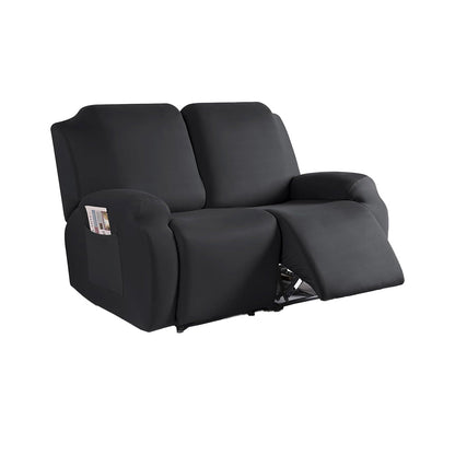 Full Wrapped Stretch Recliner Chair Cover Elastic Recliner Sofa Slipcover Black