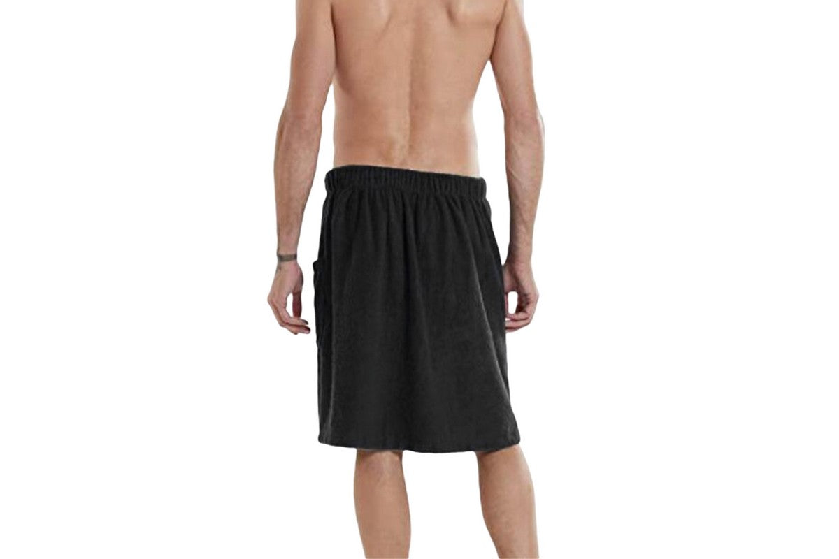 Men's Soft Bathrobe Beach Towel-Black