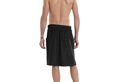 Men's Soft Bathrobe Beach Towel-Black