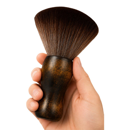 Soft Hair Sweeper Brush with Storage Case Neck Duster Brush - Brown