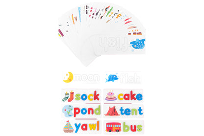 2Pcs Wooden Puzzle Spelling Words Game Educational Toy Word Spelling Matching Game
