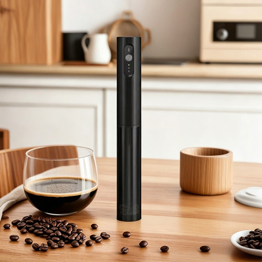 3-Speed Electric Milk Frother with 304 Stainless Steel Whisk-Black