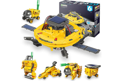 6-in-1 Solar Robot Science Kits Solar Robot Kit STEM Toys for Gift-Yellow
