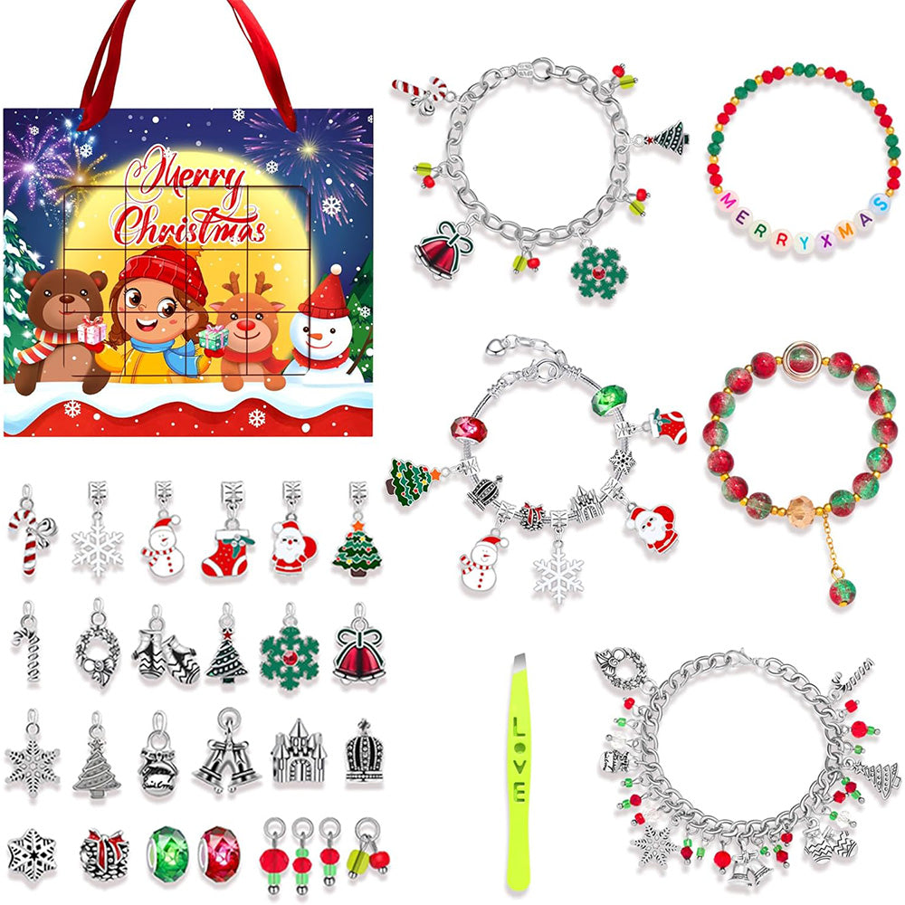 Christmas Advent Calendar Bracelet ¨C Blind Box DIY Charm Bracelet Gift Kit Style 2