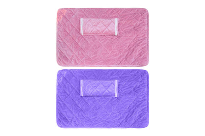 2Pcs USB Heating Pad Portable 5V Heated Travel Blanket Pads For Car Airplane-Purple And Pink