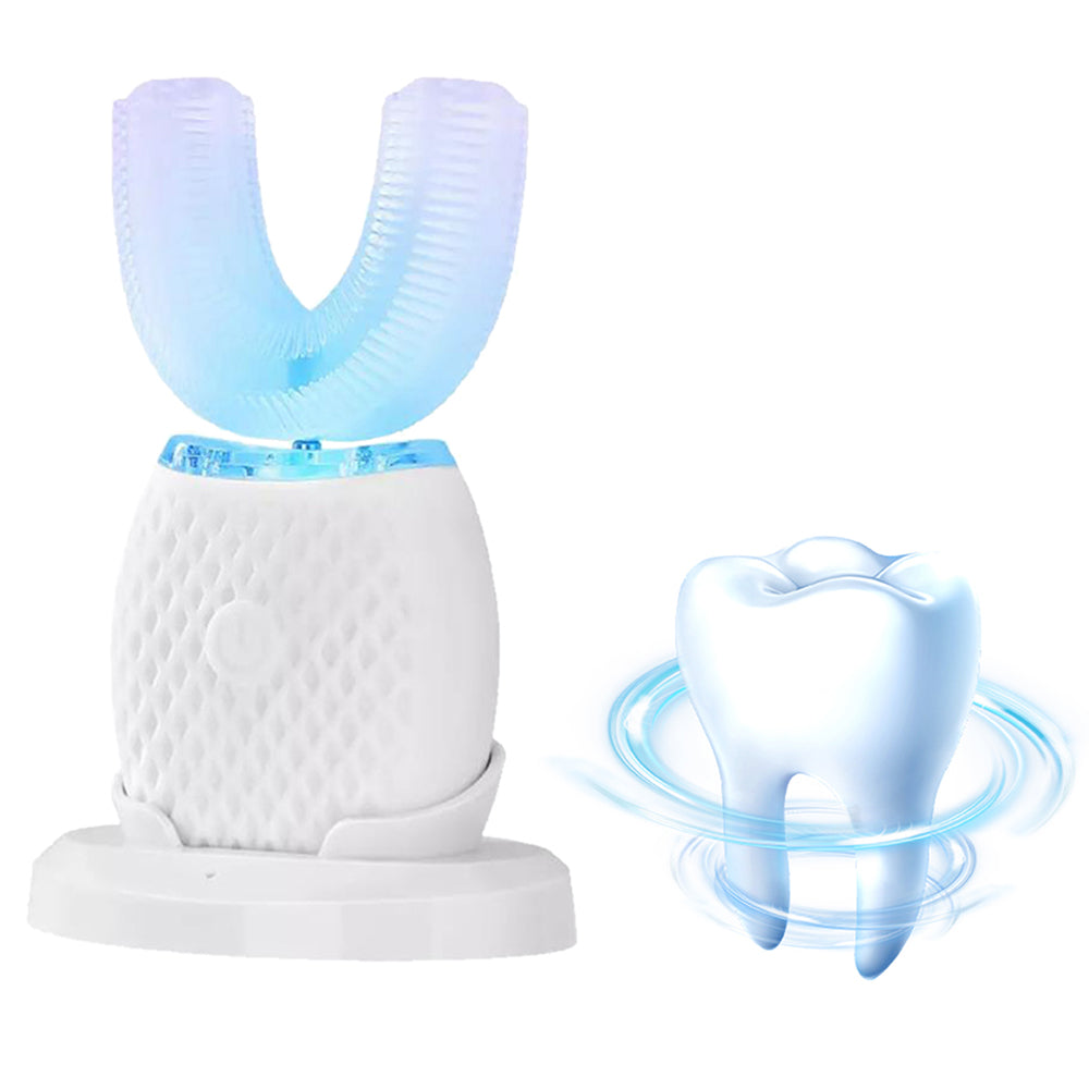 U Shaped Automatic Toothbrush Ultrasonic Electric Toothbrush for Adults White