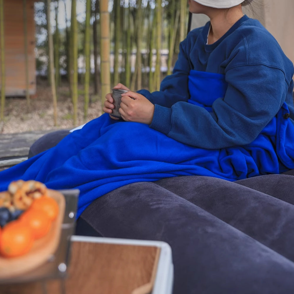 Fleece Single Sleeping Bag Liner Camping Blanket Travel Sheets for Hotel Camping Blue