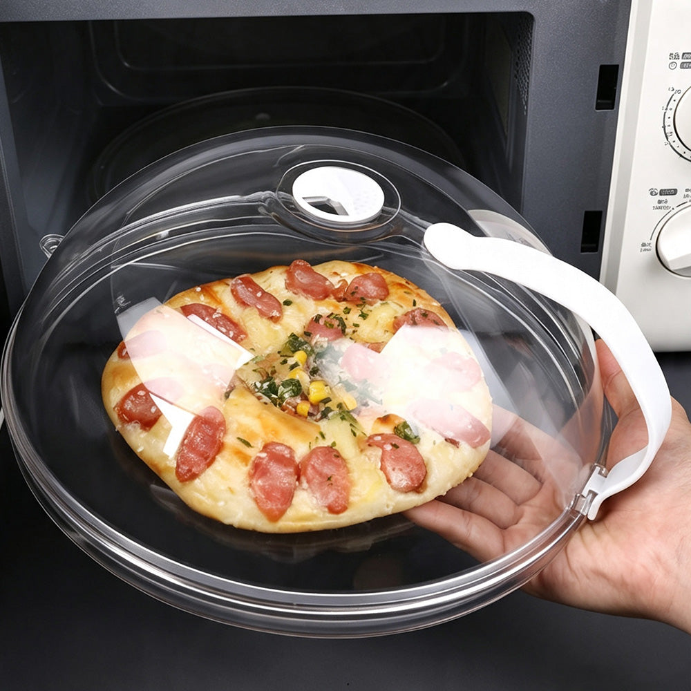 Microwave Splatter Cover with Handle for Food Plate Bowl - S