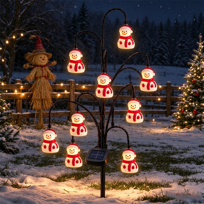 Christmas Solar Garden Light Warm White Ground Stake Light - Snowman