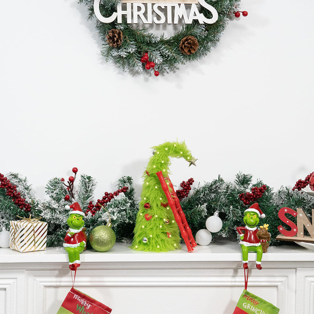 Bendable Desktop Christmas Tree with Lights and Mini Ladder -Star