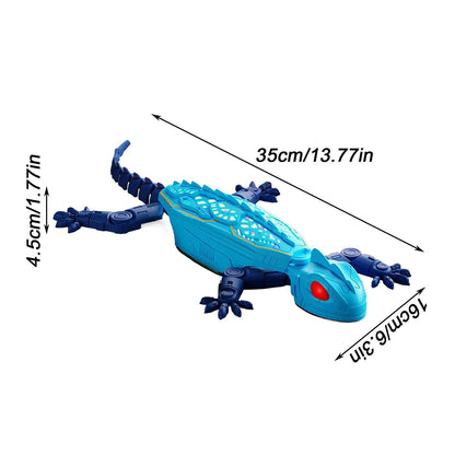 Remote Control Wall Climbing Gecko Toy with LED Lights - Blue
