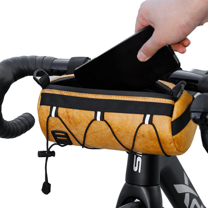 Bike Handlebar Bag for Road Mountain Bike Cycling Travel Shoulder Bag Barrel Bag with Shoulder Strap