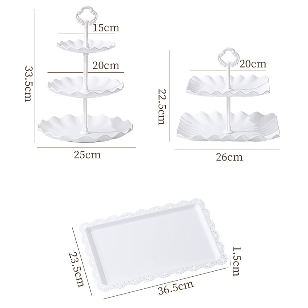 Cake Stand Set with 6 Tiered Cupcake Stands and 4 Square Trays