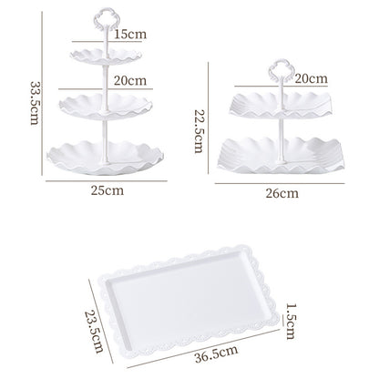 Cake Stand Set with 6 Tiered Cupcake Stands and 4 Square Trays