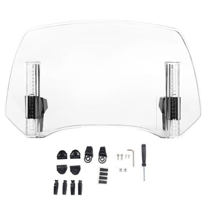 Universal Adjustable Motorcycle Windshield Extension a€?Clip-On Windscreen Deflector