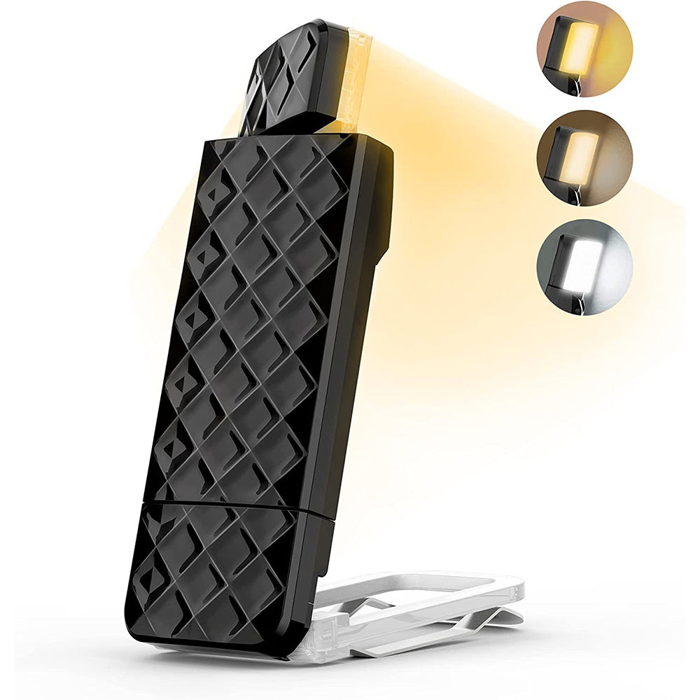 Clip-On Reading Light with Flexible Adjustable Arm-Black