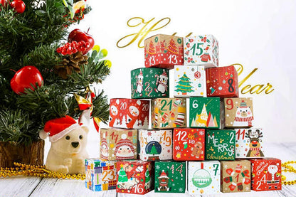 24Pcs DIY Christmas Advent Calendar Box for Candy Make Your Own Advent Calendar