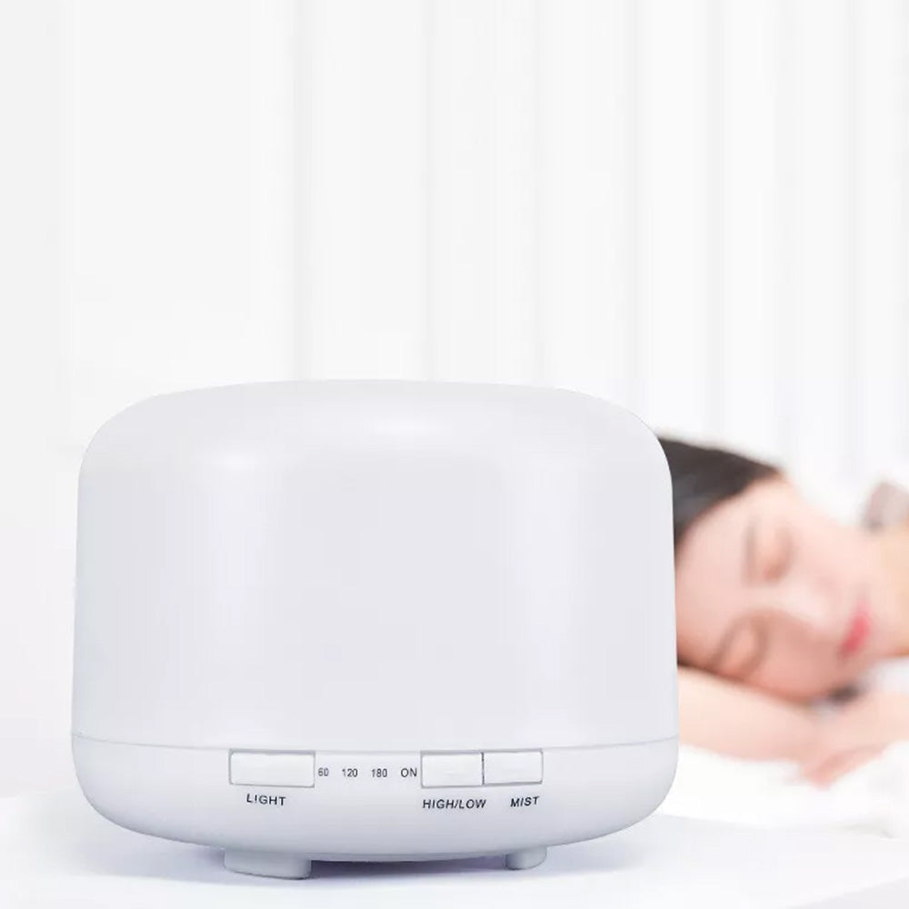 500ML Ultrasonic Aroma Diffuser Colorful LED Essential Oil Air Humidifier Purifier White