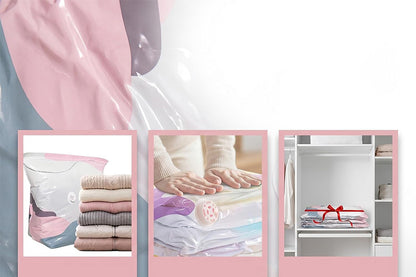 4Pcs Self Sealing No Vacuum Compression Bags