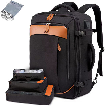 Travel Laptop Backpack Carry on Luggage Bag with 3 Packing Cubes and Shoe Bag