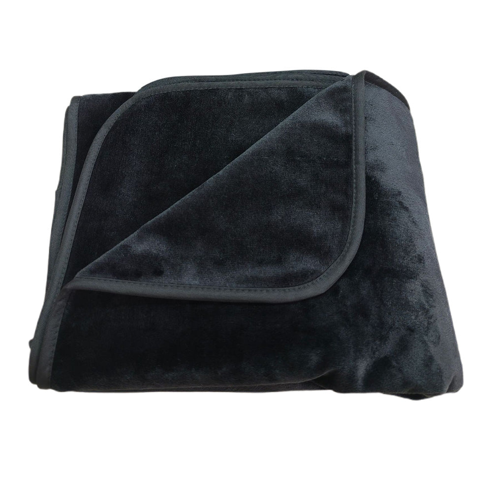 Water-Resistant Reversible Flannel Blanket-Black