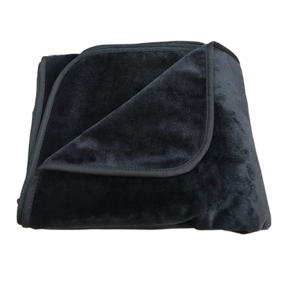 Water-Resistant Reversible Flannel Blanket-Black