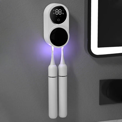 Wall Mounted Toothbrush Holder and Cleaner with Smart Light Cleaning and Fan Drying