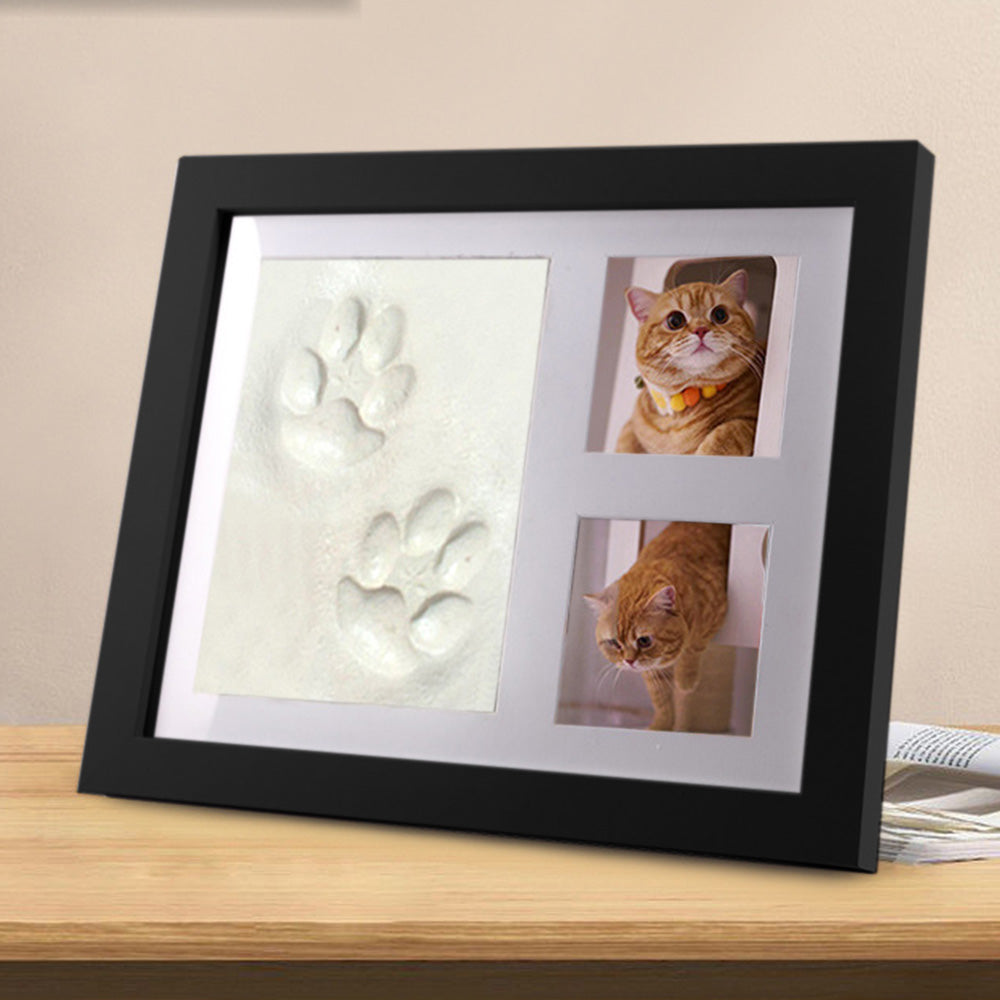 Clay Hand-Footprint and Pet Paw-Print Keepsake Frame Kit - Black