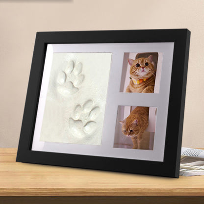 Clay Hand-Footprint and Pet Paw-Print Keepsake Frame Kit - Black