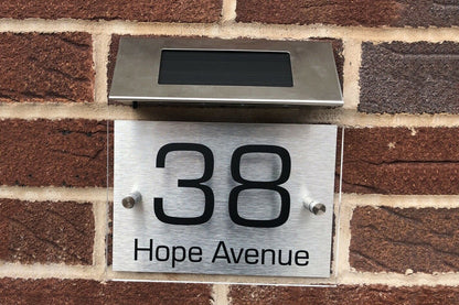 Solar Light House Signs Plaques LED House Number Acrylic Plaques
