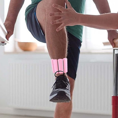 Pair of Adjustable Wrist Ankle Weights Unisex Strength Training Set Walking Running Gym Pink