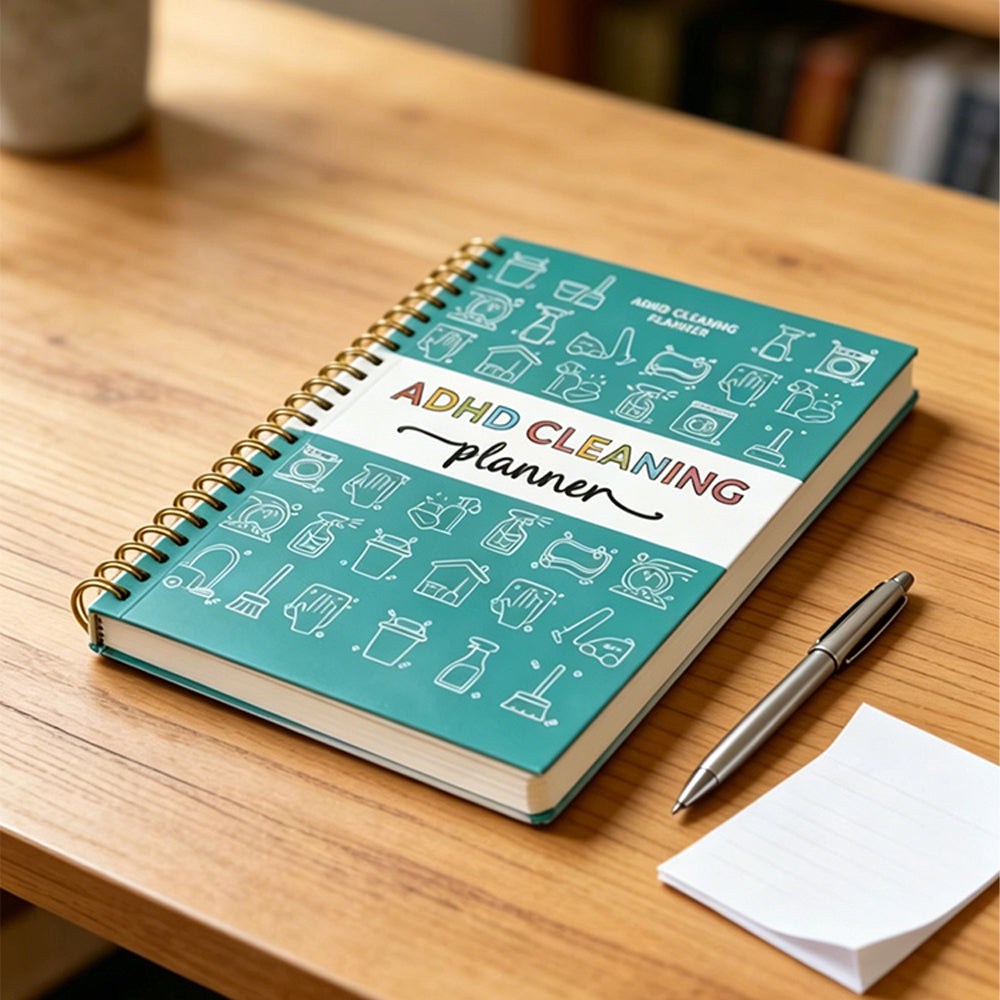 ADHD Cleaning Planner Undated Daily Weekly Monthly Checklist for Adults-Green