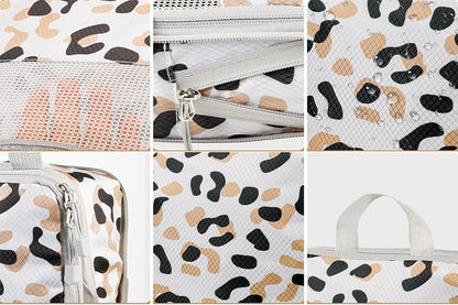 4 Pcs Travel Packing Cubes Set Space-Saving Expandable Compression Packing Cubes -Leopard?Print