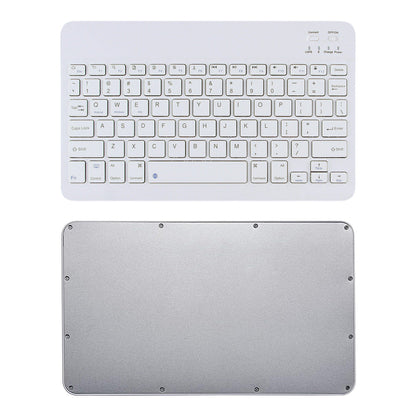 10-inch Ultra-Slim Bluetooth Keyboard Portable Mini Wireless Keyboard Rechargeable for iOS Android Windows Tablet Smartphone White