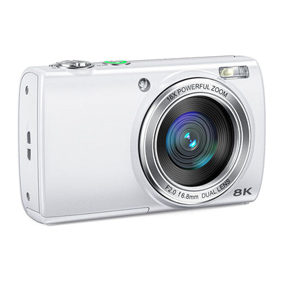 8K Dual Lens Digital Camera - Whitw