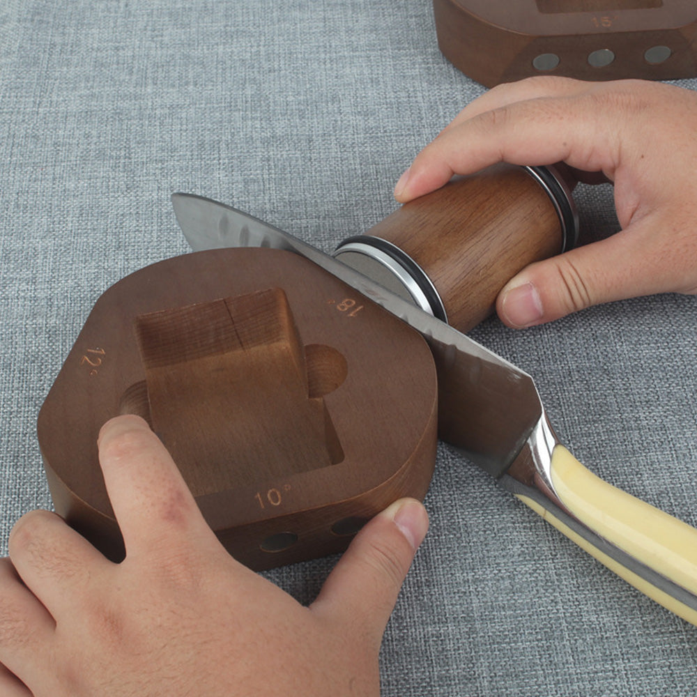 400 Grit Rolling Knife Sharpener with 6 Angles Magnetic Base for Kitchen Knives