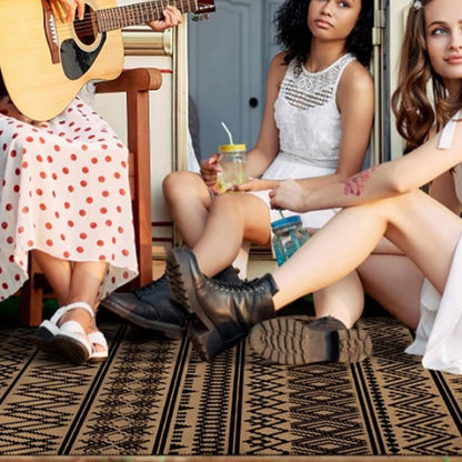 Geometric Pattern Floor Mat Camping Mat for Outdoor Patio Picnic Beach Style 2