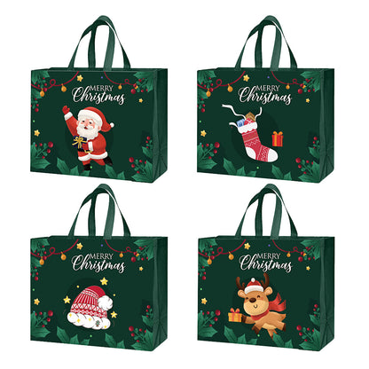 24 Pack Christmas and Halloween Handled Gift Shopping Bags - Green
