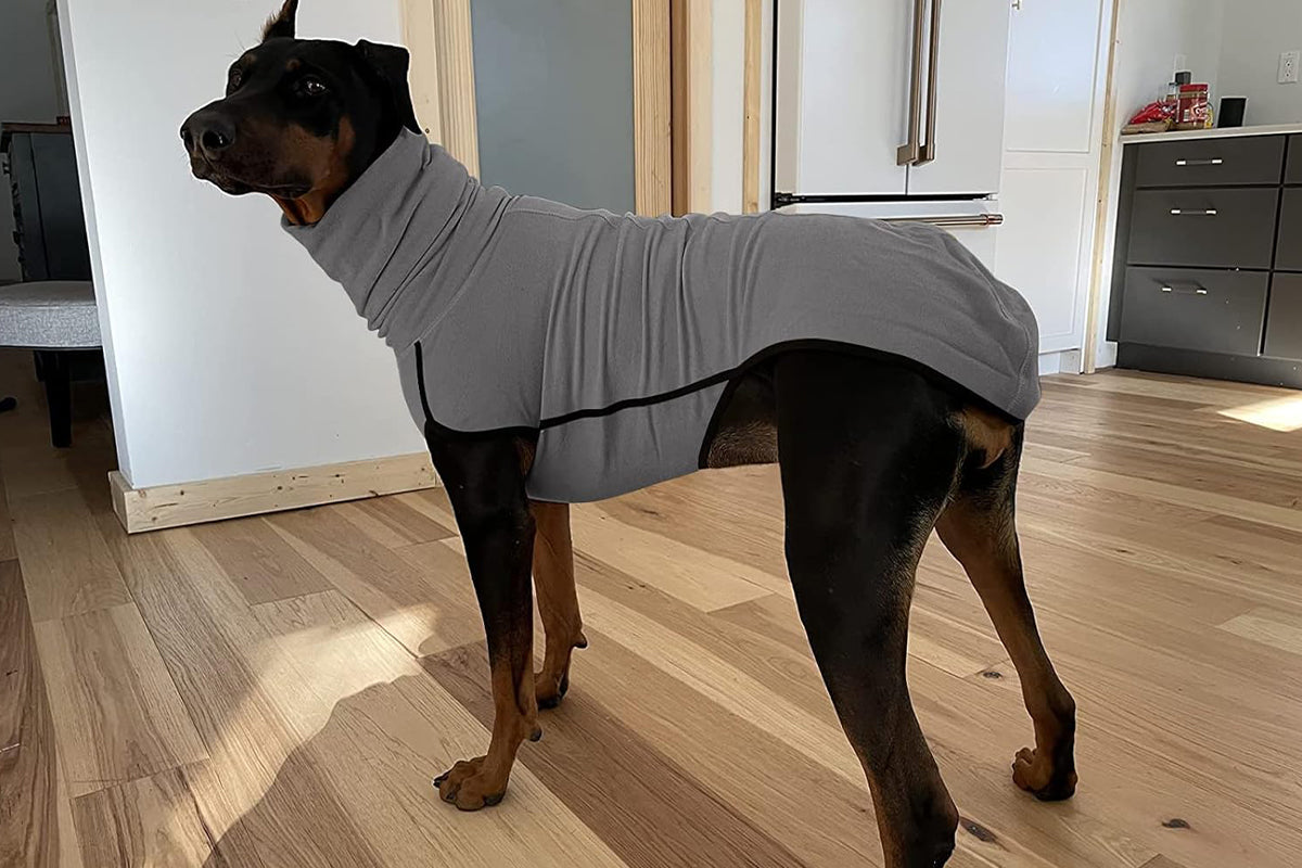 Dog Jumper Fleece Vest Sweater Stretch Sweatshirt - Grey