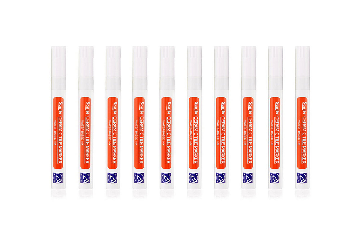 10 Pieces Tile Pen Wall Grout Restorer Pen Repair Marker Grout Filler Pen-White
