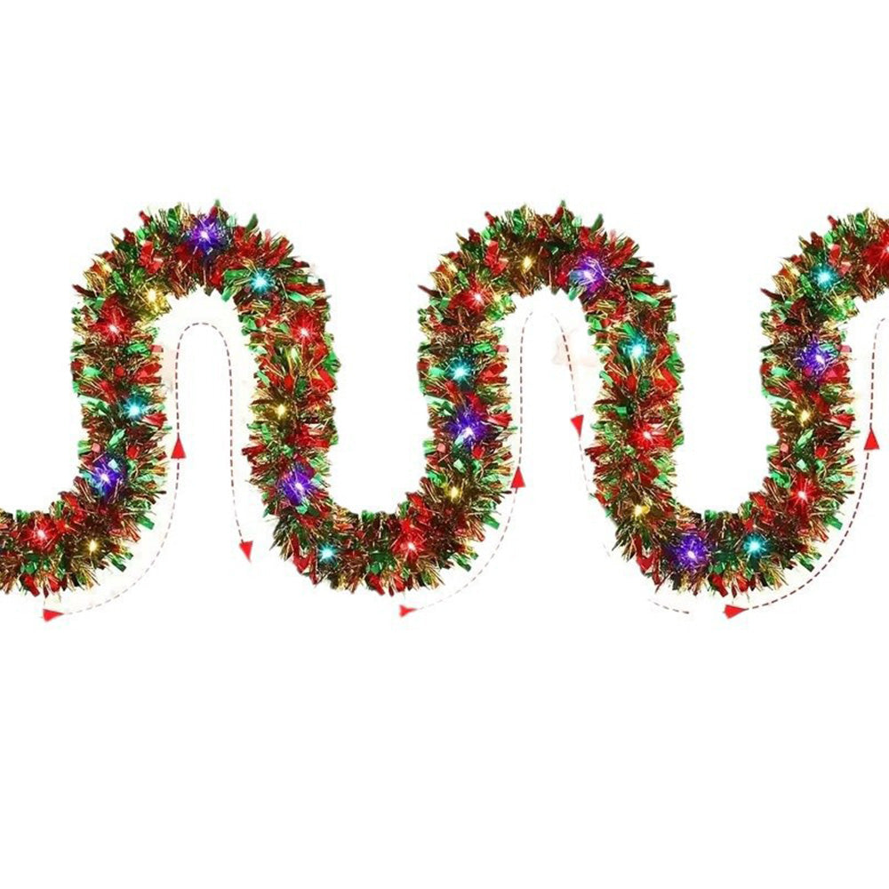 5M Christmas Garland with String Lights Hanging Tinsel Decoration for Xmas Tree