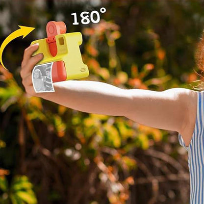 1080P Kids Instant Print Camera Digital Video Cameras with Print Papers and 32GB TF Card Yellow