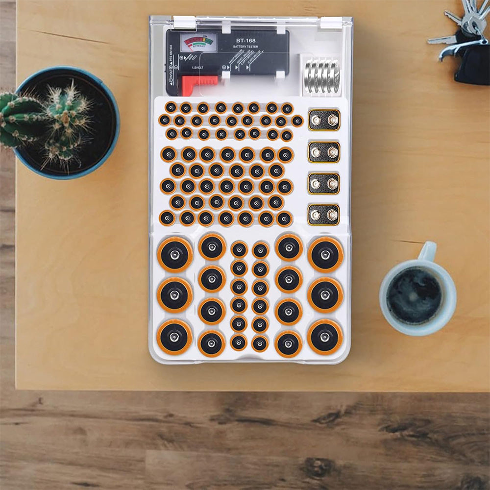 93 Slot Battery Organizer Case with Tester Storage Box for Home Use