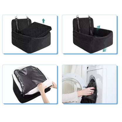 Car Dog Bed Pet Booster Seat For Small Dogs And Cats-Black