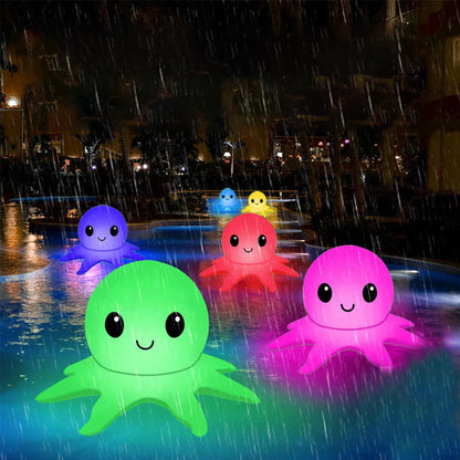 Solar Octopus Floating Pool Lights Inflatable Color Changing Lights Xmas Party Decor