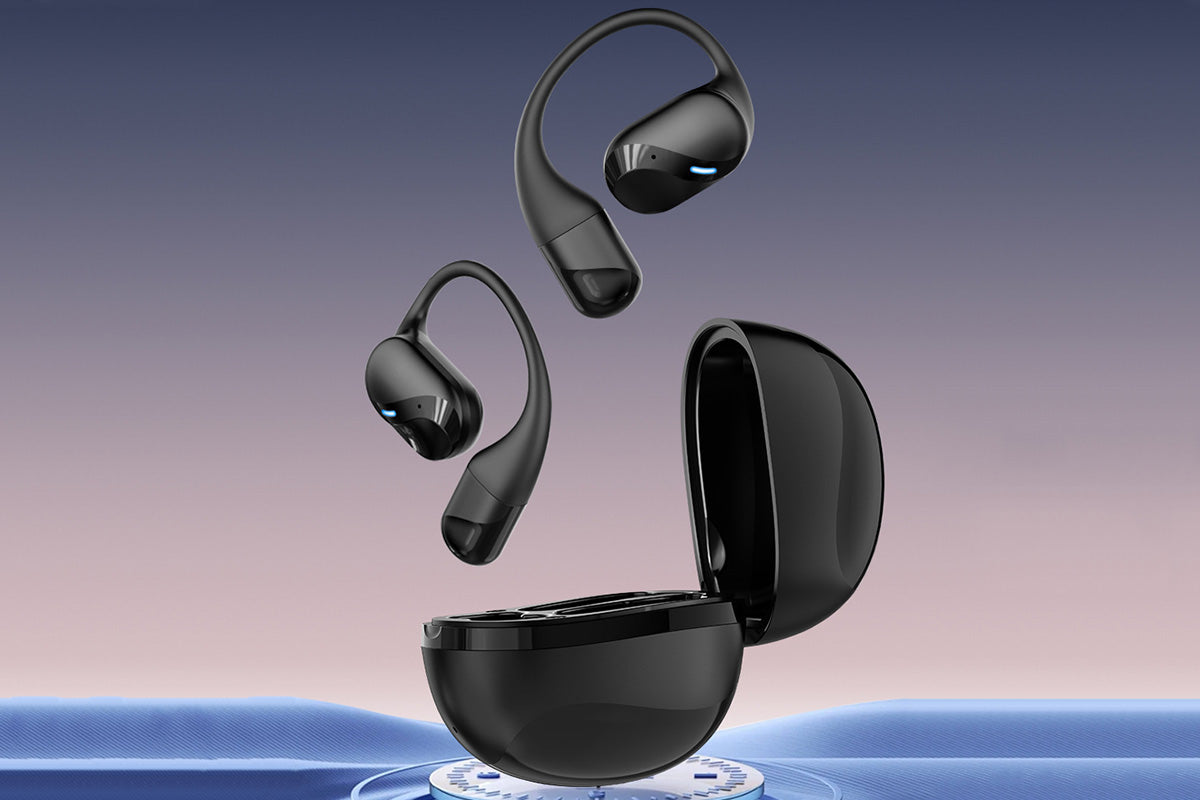 Open Ear Earbuds Bluetooth 5.3 Wireless Headphones IPX5 Waterproof for Sports-Black