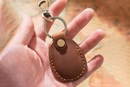 4Pcs For Apple AirTag PU Leather Holder Keyrings Dog Keychain Pet Cases